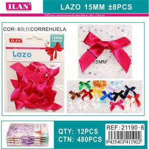 Ruban ILAN Lazo 15 mm, 8 pièces, rose, pour décorations artisanales - Product Image 1