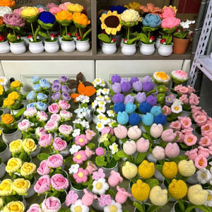 All'ingrosso decorazione <span class=keywords><strong>da</strong></span> tavolo per la casa con fiori artificiali di lana uncinetto piccoli filati di <span class=keywords><strong>zucca</strong></span>, uva, funghi pott - Product Image 2