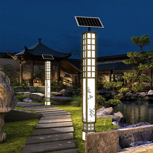 Lampe solaire LED de jardin en plastique, IP65, résistante à l'eau, lumière blanche chaude 3500K, contrôle par capteur, lampe de paysage extérieure, grande taille - Product Image 3