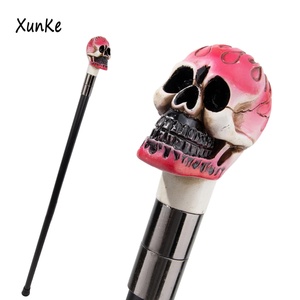 Canne de Marche Crâne Flamme Rose Noire en Résine Personnalisée Cadeau d'Halloween Canne de Marche Décorative Créative d'Horreur - Product Image 2