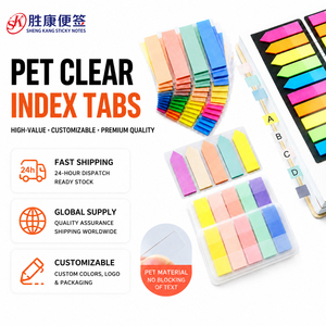 แท็บดัชนีใส PET สีตามสั่ง แถบกาวในตัว ป้ายบอกหน้าแบบโปร่งใส แท็บบุ๊กมาร์กเกอร์สำหรับทำเครื่องหมายหนังสือ อุปกรณ์สำนักงาน อุปกรณ์การเรียน - Product Image 1