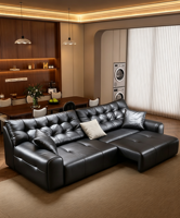 Modulare Sektional-Sofagarnituren im Traditionellen Design mit Lederbezug für Zuhause, Schule, Büro, Wohnzimmer