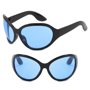 Lunettes de soleil ovales tendance 2025, style gothique, futuriste, Y2K, enveloppantes, pour femmes et hommes - Product Image 6