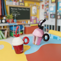 Gobelet en acier inoxydable de 20oz avec infuseur et aspirateur 316 Nouvelle bouteille d'eau portable Design mignon avec paille pour étudiants et enfants