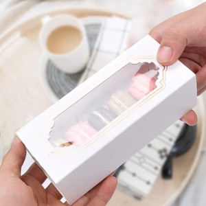 กล่องกระดาษแข็งเกรดอาหารสำหรับบรรจุขนมคุกกี้ <span class=keywords><strong>ช็อกโกแลต</strong></span>มาการองฝรั่งเศสแบบย่อยสลายได้ครึ่งโหล พร้อมโลโก้สั่งทำพิเศษ - Product Image 5