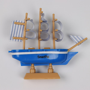 Décoration de gâteau SmartPet Thème Bateau de Graduation, Voiles Rayées Bleues et Blanches, Fait Main en ABS, Forme Ovale, Printemps 2024 - Product Image 4