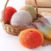 Fil fantaisie en mohair et soie 50g, haute ténacité, anti-bactérien, teint, pour tricot DIY et pulls faits main