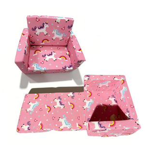 Sofá Cama Convertible 2 en 1 para Niños Pequeños, Diseño Animal, Color Rosa Popular, <span class=keywords><strong>Plegable</strong></span>, Ligero - Product Image 1