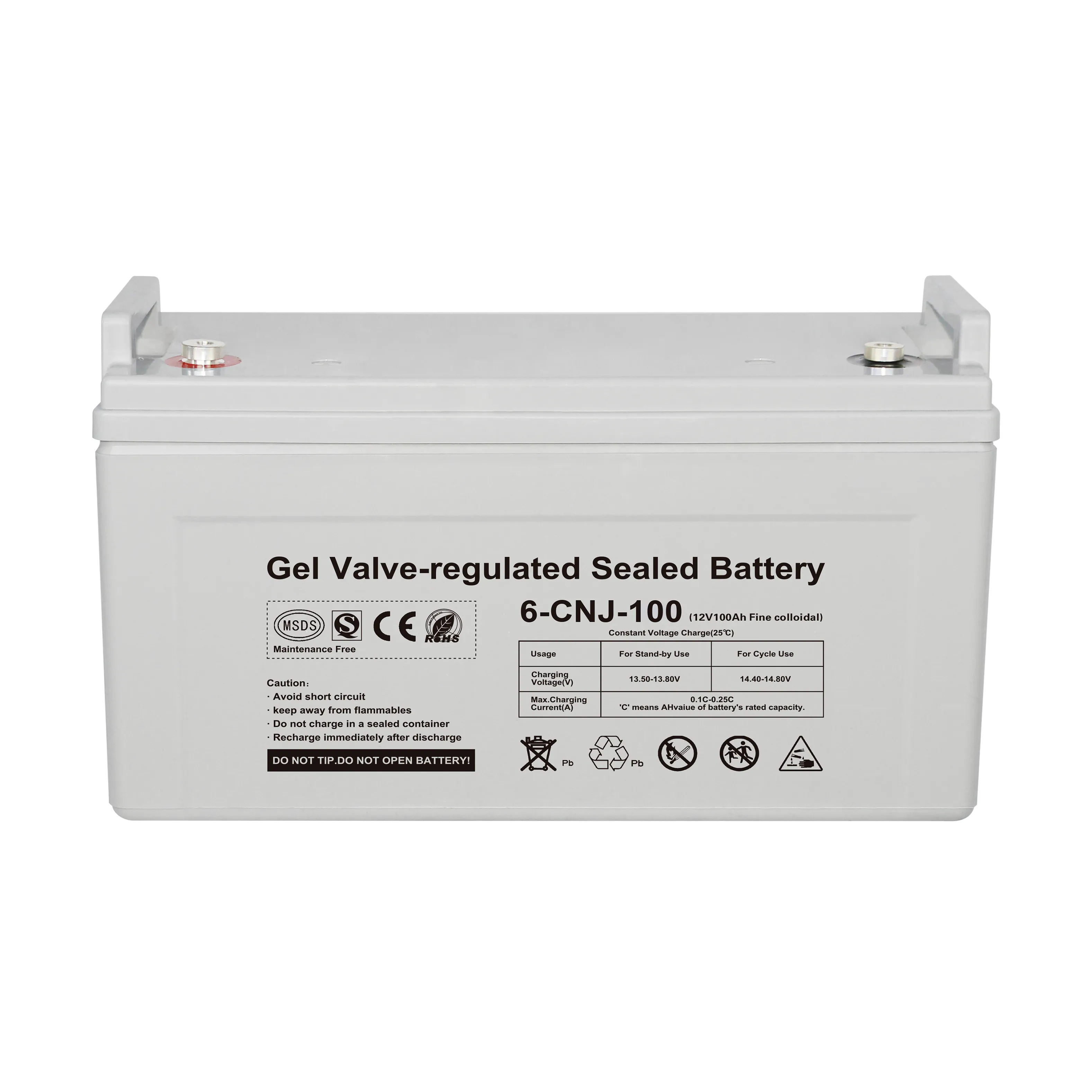 Abs scellé gratuit 12 batterie solaire au gel de 200 A 48V 200Ah batterie solaire 12V 250Ah batteries au plomb au gel