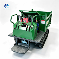1,8-Tonnen Handbetriebener Mini-Raupendumper mit Dieselantrieb und Gummiketten, Hydraulischer Kipplaster für Landwirtschaft, Bergbau und Transport