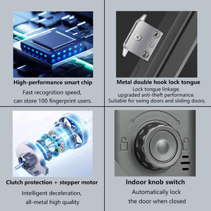 Xsdts A16 tuya thông minh khóa sinh trắc học vân tay kiểm soát truy cập hệ thống Glass Door Lock với ảo mật khẩu cho sử dụng thương mại - Product Image 5