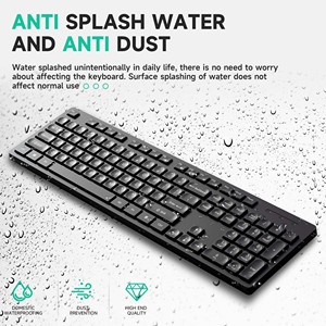 Teclado Delgado inalámbrico ultrafino de 2,4G klavye 104/105/107/109 teclado con tapa de gota de agua Compatible con escritorio antipolvo - Product Image 5