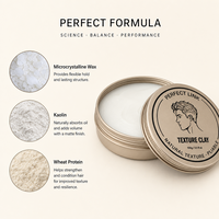 Argile coiffante personnalisée avec logo 100g – Pâte texturisante malléable, tenue moyenne à forte, brillance naturelle pour un volume décontracté