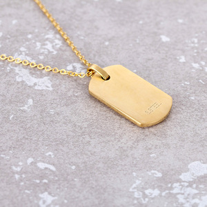 Personalizzato inciso collana degli uomini taglio laser 316l in acciaio inox di forma rettangolare ciondolo in bianco <span class=keywords><strong>con</strong></span> Oro ha placcato i monili - Product Image 4