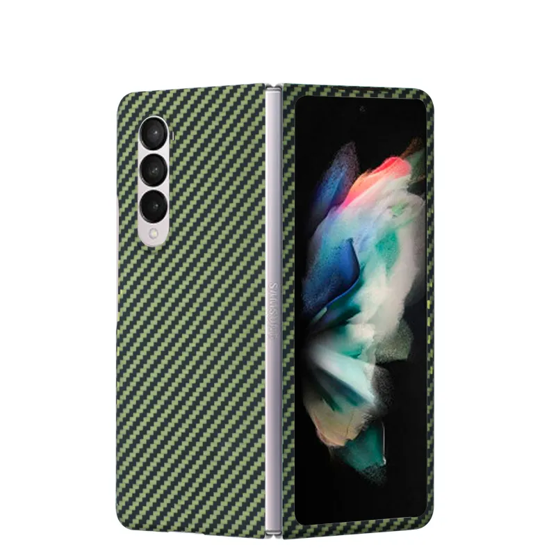 100% Pure Aramid Fiber DIY OEM ODM Personalised Picture Cases Of Your Choice Phone Flip Case for Samsung Galaxy Z fold 3 5G