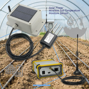 Sensor integrado de panel solar Sensor de humedad de temperatura del suelo de energía solar Sensor de humedad del suelo digital para agricultura - Product Image 1