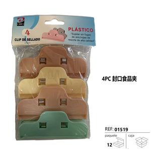 Plastico Food Sealing Clips 4Pc Set Plastic Bag Closure Kitchen Storage - Product Image 3