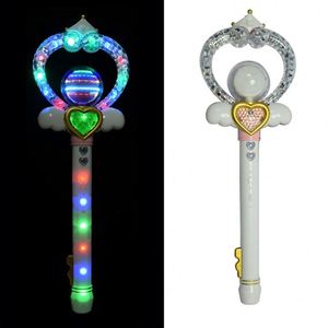 Baguette Magique Lumineuse Électrique en Plastique pour Filles, Jouet Musical Scintillant, Bâton de Fée avec Boule Étoilée Rotative, Portable pour Noël, Pâques et Événements Spéciaux - Product Image 1