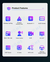 Sistema Android de Navegación GPS para Auto, Reproductor Universal de Doble Pantalla, Radio Estéreo con Carplay para Diferentes Autos, Pantalla Táctil de 20"/23"