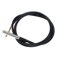 Baja Tahan Karat Tahan Air untuk Sensor Suhu dengan Kabel Terminal XH2.54-3P Panjang 1m Penggunaan Dalam Ruangan Output 0-10V