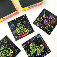 100 cartes à gratter magiques pour enfants, jouet artistique, bricolage, tableau de dessin, notes artistiques colorées, matériau écologique