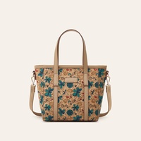 Sac fourre-tout rétro en polyester imprimé style ethnique avec fermeture éclair, grande capacité, pour femme, sac à bandoulière souple en liège, idéal pour les trajets quotidiens, nouveauté