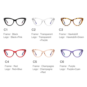 All'ingrosso TR90 Logo personalizzato Cat Eye occhiali da donna alla moda modello solido luce Anti-blu - Product Image 4