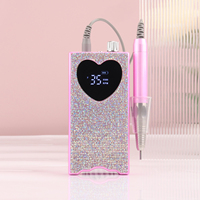 Machine à ongles électrique sans fil 35000 tr/min pour ongles en acrylique, forme cœur, lime électrique portable, ponceuse à pédicure sans fil