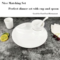 Assiette à chips et sauce en mélamine blanche pour restaurant, idéale pour servir les raviolis, vente en gros à prix abordable