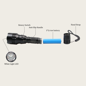 Có Thể Sạc Lại Siêu Sáng Mạnh Mẽ Xách Tay Đèn Pin Dưới Nước 50 Mét Không Thấm Nước Trắng LED Diver Torch Đèn Cho Lặn - Product Image 3