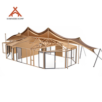 Kawagebo Kamp (KK) Custom Wild Luxury 4 Person PVC/PVDF Toile imperméable 242 ㎡   Tente de glamping pour hôtel-resort safari