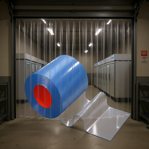 Rideau en bande de PVC transparent 101 pieds x 12 pouces, rouleau isolant thermique pour portes de congélateurs, refroidisseurs et garages - Product Image 2