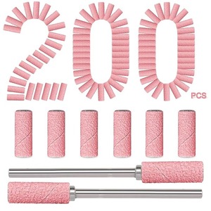 แผ่นขัดเล็บขนาดเล็ก 180 กริต จำนวน 200 ชิ้น สำหรับเครื่องเจียรเล็บ พร้อมหัวจับแบบอัพเกรดขนาด 3/32 จำนวน 2 ชิ้น, แผ่นขัดเล็บขนาดเล็กสำหรับเครื่องเจียรเล็บ - Product Image 1