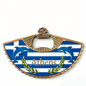 แม่เหล็กติดตู้เย็นโลหะแฟชั่นเคลือบเงาพิมพ์ลาย UV ตามสั่ง ลายกรีซเอเธนส์ - Product Image 5