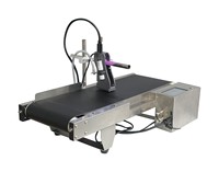 Impresora de inyección de tinta en línea Yaomatec de 12.7 mm, portátil, económica, con transportador integrado para imprimir logotipos, fechas, en papel, botellas, cartón.