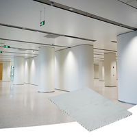 Panneau de plafond en aluminium ignifuge résistant aux chocs pour couloir d'hôpital, revêtement poudré, panneau décoratif en nid d'abeille
