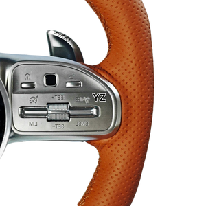 Volant en cuir personnalisé YZ avec poignées en bois pour Mercedes-Benz AMG A200 A220 A35 CLA250 CLA45 <span class=keywords><strong>CLE</strong></span> W176 W177 C118 E207 GLC X253 - Product Image 4