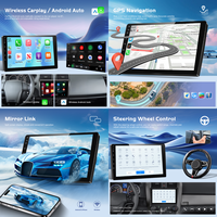 Podofo 9 inç Çift Din 2+64GB Android Araç Teybi Kablosuz Carplay/Android Auto Dokunmatik Ekran WiFi BT GPS FM/RDS Radyo USB OEM