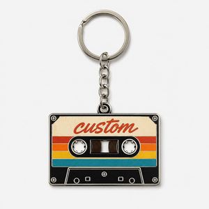 Porte-clés en gros personnalisés en forme de cassette, chaînes rétro pour bandes audio, promotion pour les magasins de musique vintage, cadeaux pour activités culturelles, porte-clés - Product Image 3