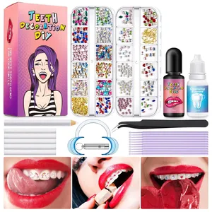 Kit de décoration dentaire avec pierres précieuses pour les dents, lampe de polymérisation et colle, pierres précieuses solides en cristal pour les dents 250226 - Product Image 1