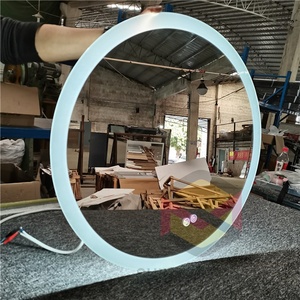 Espejo LED <span class=keywords><strong>y</strong></span> espejo de <span class=keywords><strong>baño</strong></span> retroiluminado <span class=keywords><strong>con</strong></span> luces, espejo de tocador <span class=keywords><strong>con</strong></span> <span class=keywords><strong>luz</strong></span> antiniebla montado en la pared <span class=keywords><strong>con</strong></span> 3 colores regulables - Product Image 2