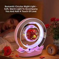 Haut-parleur à fleur stabilisée à lévitation magnétique, commande vocale IA, Bluetooth, Wi-Fi, décoration de bureau intelligente, cadeau, ornement