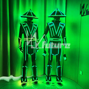 Costume de scène unisexe pour adultes, style armure, lumineux, pour KTV, ambiance de bar, accessoires de performance scénique, uniforme de général fantastique - Product Image 3