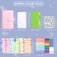 Organisateur/Agenda A6 en cuir PU Macaron à couverture rigide détachable avec fermeture éclair, 100 feuilles, exclusivité transfrontalière, cadeau, argent liquide