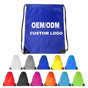 Custom Printing Logo Polyester Gym Draw String Bags Drawstring Backpack for School Sports Promotion