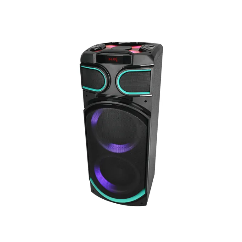 Draagbare Oplaadbare Dual 8 Inch Karaoke Draadloze Krachtige Houten Party Tws Doos Audio Speakers Amplified