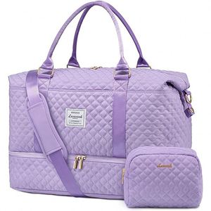 Free Sample <b>Women</b> casual Gym Fitness Duffel Bag Travel Tote <b>Shoes</b> Compartment Weekender Overnight Tote Large Capacity Travel Bag - Product Image 3