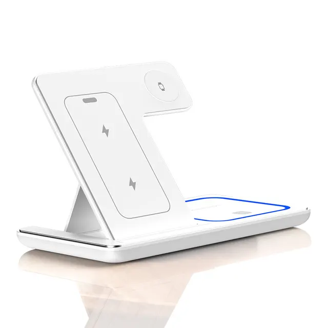 Trending Wireless Charger Charging 3 in 1 Foldable Magnetic Wireless Charger for Phone Watch Earphones