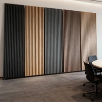 Panneaux acoustiques en bois pour décoration murale, lattes en MDF avec feutre polyester, installation facile, panneau absorbant le son pour la maison, le studio, l'appartement