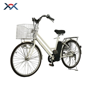 Vélo Électrique Urbain Économique pour <span class=keywords><strong>Femme</strong></span>, Batterie Lithium 36V 10Ah, Moteur Arrière 250W, Cadre en Alliage d'Aluminium 26 Pouces, <span class=keywords><strong>Panier</strong></span> Avant Électronique - Product Image 3